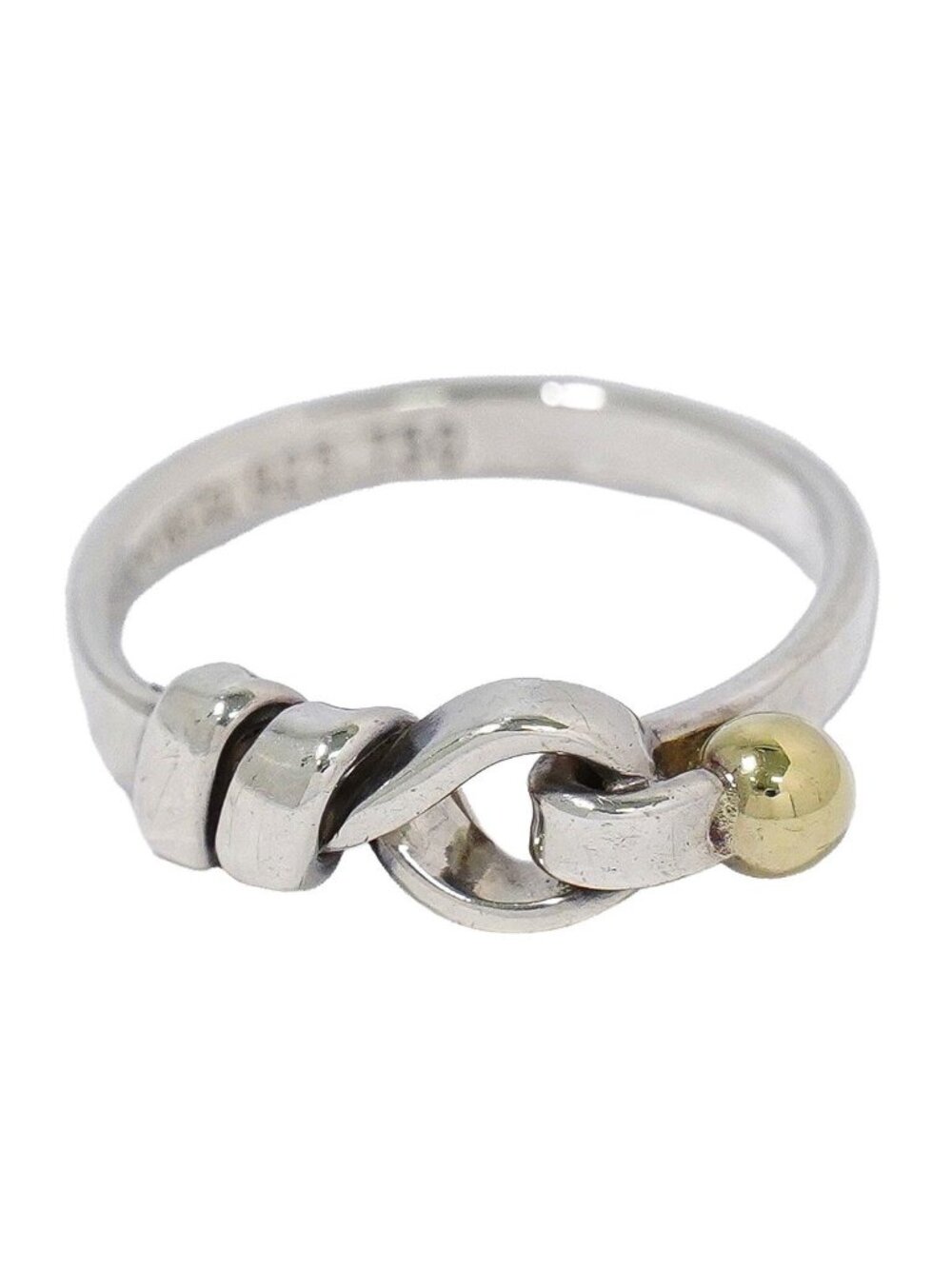 Tiffany & Co Hook & Eye YG Ring Silver Yellow Gold